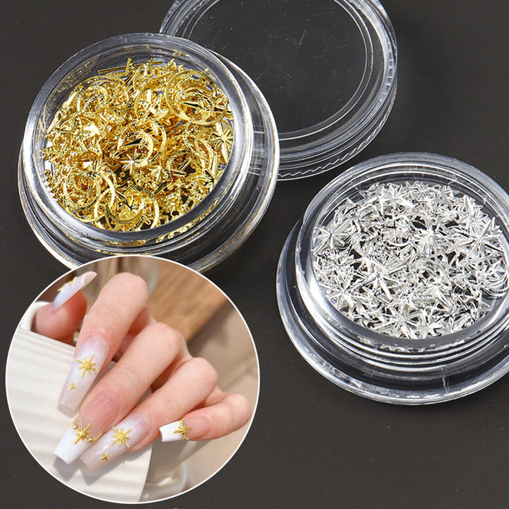 6 Grids Punk Bullet Rivet Nail Charm,3D Alloy Flat Bottomed Pointed Cone Mixed Black Silver Nail Art Rhinestones Studs DIY Crafts Nail Art Charm Spike Nails for Women DIY Nail Decoration Accessories