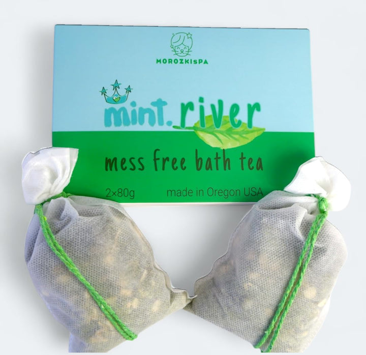 Bath Tea Mint River Mess Free/Made in USA Oregon/Bath Soak/100% Natural and Pure, Organic/Bathtub Tea for Men & Women/Foot Soak/Shower Steamers/Gift for Her, Him, Selfcare