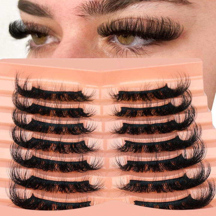 Mink Lashes Full Volume False Eyelashes 18Mm Dramatic Faux Mink Eyelashes Natural Look Cat Eye Volume Eye Lashes Multipack by