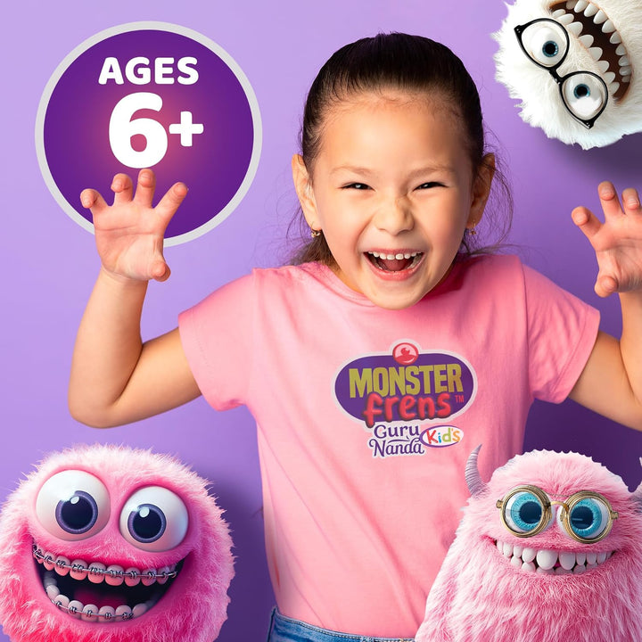 Kids Water Dental Flosser - 4 Flossing Modes, 4 Nozzles, 2-Min Smart Timer, Ages 6+, Monster Frens Theme, Portable Oral Care for Kids