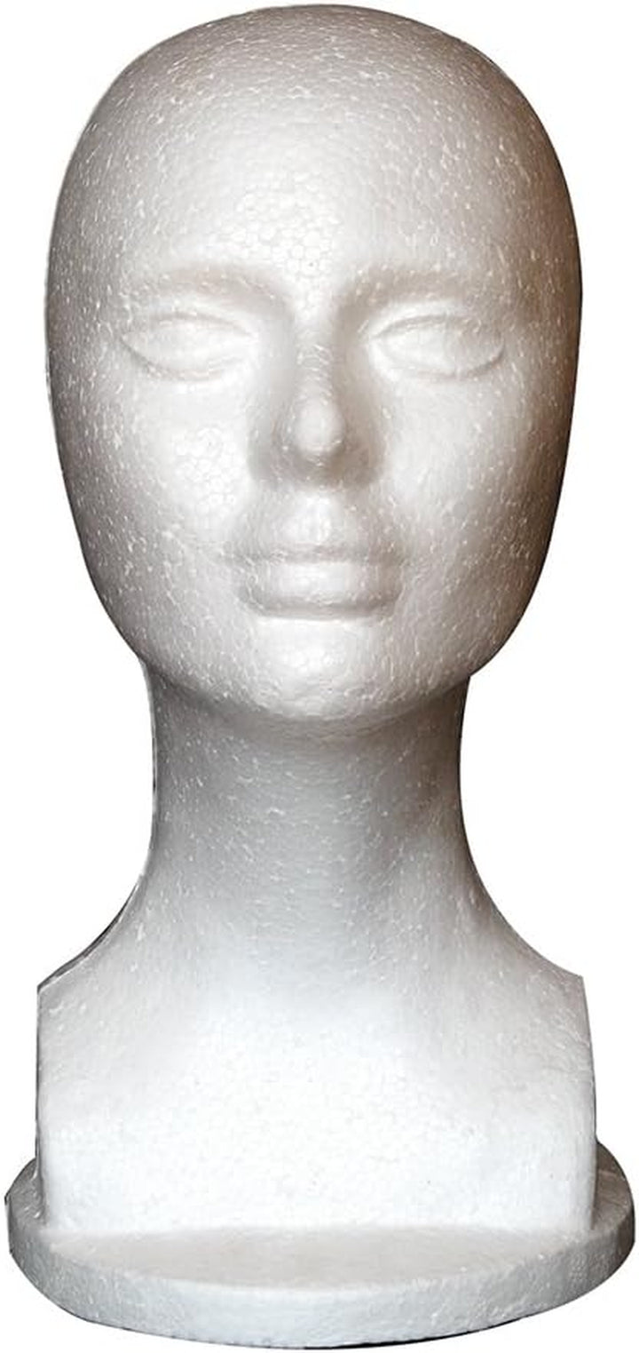 Male Head Model, Foam Mannequin, Head Model Wig Hair Hat Display Foam Mannequin Manikin White (Style 3)