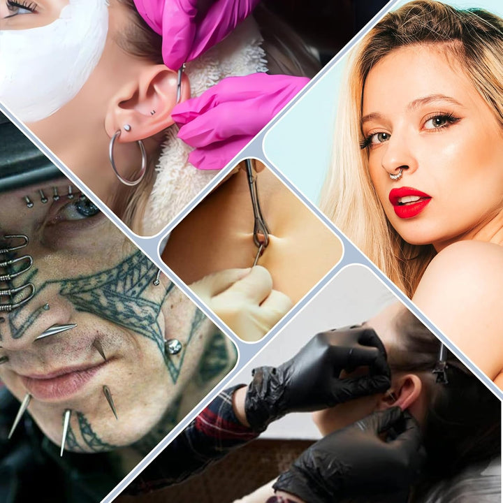 100Pcs Piercing Needles Mixed 12G 14G 16G 18G 20G Hollow Needles for All Piercings