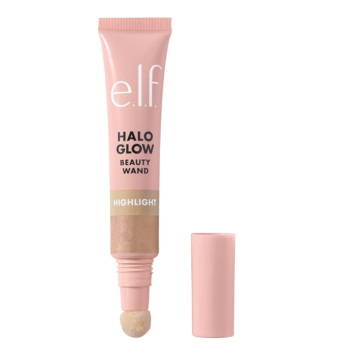 Halo Glow Highlight Beauty Wand, Liquid Highlighter Wand for Luminous, Glowing Skin, Buildable Formula, Vegan & Cruelty-Free,Champagne Campaign