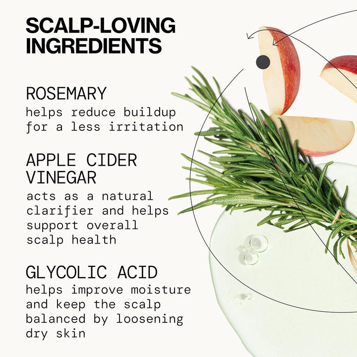 Scalp Detox Tonic – Rosemary Apple Cider Scalp Exfoliator, Apple Cider Vinger Hair Rinse W/ Salicylic Acid for Clarifying Build Up, Vegan Treatment and Pre Shampoo Cleanser - 5 Oz