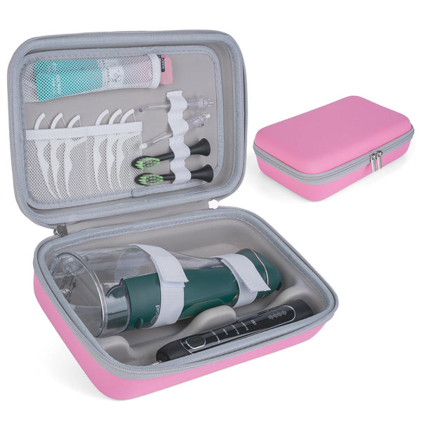 Water Flosser Travel Case, Portable Oral Irrigator Organizer, Sturdy Carrying Storage Holder for Flosser, Electric Toothbrush, Toothpaste and Irrigator Accessories (Case Only) - Pink