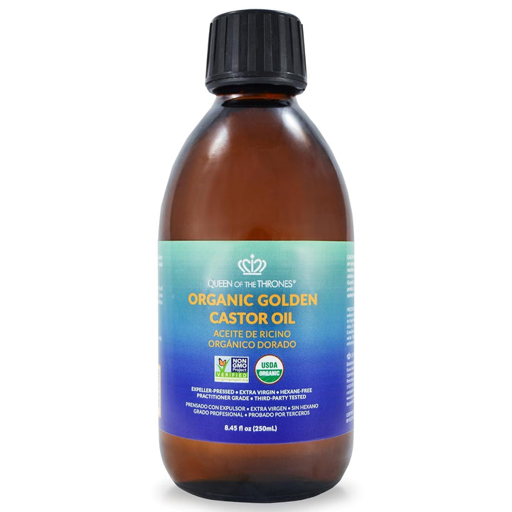 Organic Golden Castor Oil | 100% Pure for Hair, Skin, Nails, Brows & Lashes | Hexane-Free | USDA Certified [16.9Oz (500Ml)]