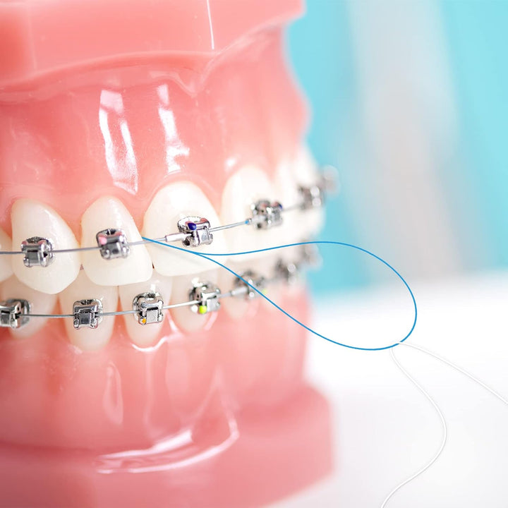 Floss and Floss Threaders Set,Dental Floss Set Deep Clean for Braces, Bridges and Implants,Pfas Free | Mint Flavored,167Ft 2Pack Floss&50Pcs 2Pack Floss Threaders