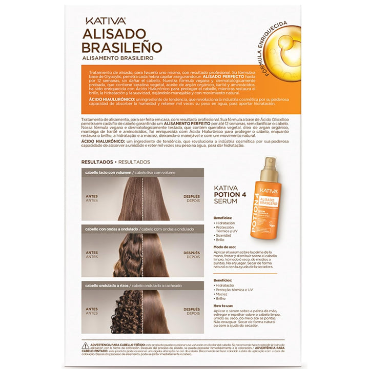 Brazilian Keratin Straightening Treatment with Hyaluronic Acid and Premium Serum – 12 Weeks Formaldehyde-Free Smoothing Treatment. All Hair Types.