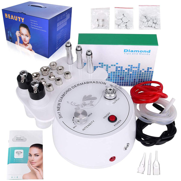 Diamond Microdermabrasion Machine,  3 in 1 Professional Microdermabrasion Machine with Vacuum Glass Tube and Spray Bottle for Home Use Skin Care