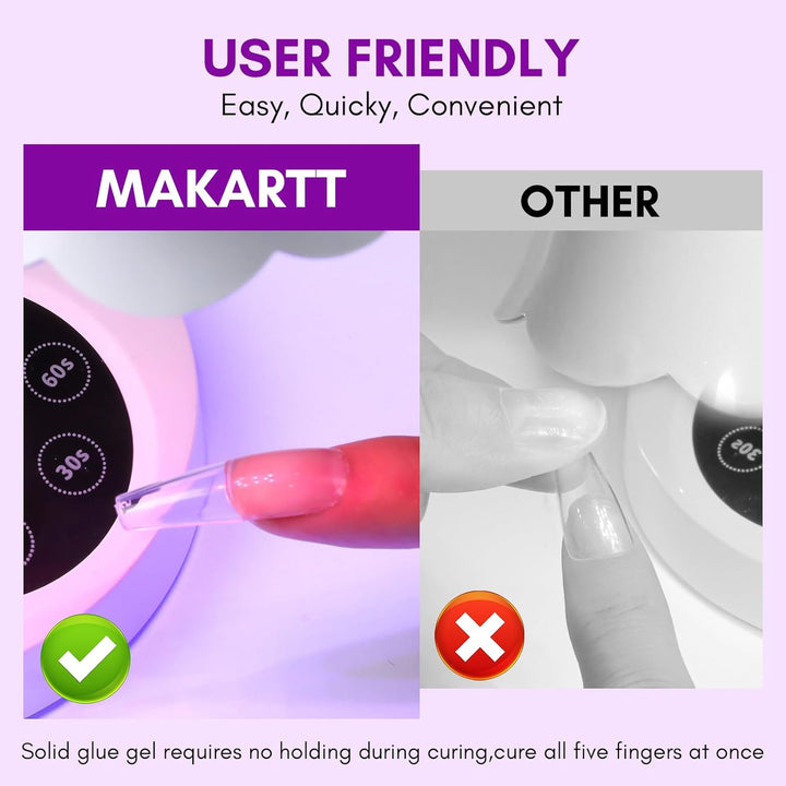 Solid Nail Glue Gel: Extra Strong Gel Nail Glue for Press on Nails & Fake Tips Long-Lasting Strong Adhesion Nails Glue for Acrylic Nails Clear 3D Gels for Nail Art Home Salon UV Light Cured