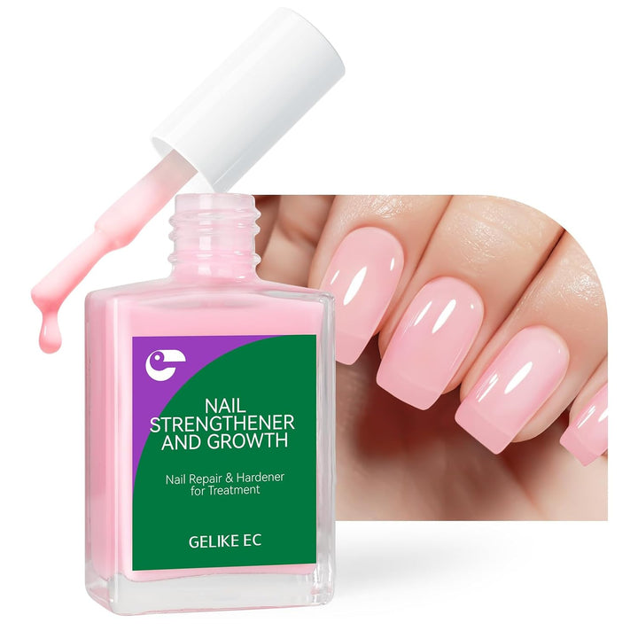 Nail Growth Strengthener for Woman: Nude Blush 6 in 1 Natural Nail Hardener Extra Strong and Growth - Nail Polish Hardener for Weak and Damaged Nails