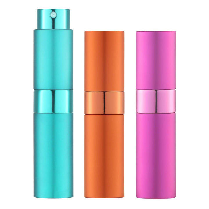 8ML Atomizer Perfume Spray Bottle for Travel (3 PCS) Empty Cologne Dispenser, Portable Sprayer (Black)