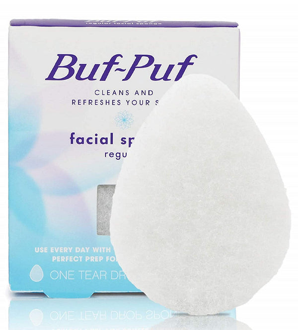 Regular Facial Sponge, Dermatologist Developed, Removes Deep down Dirt & Makeup That Causes Breakouts and Blackheads, Reusable, Exfoliating, White, 1 Count