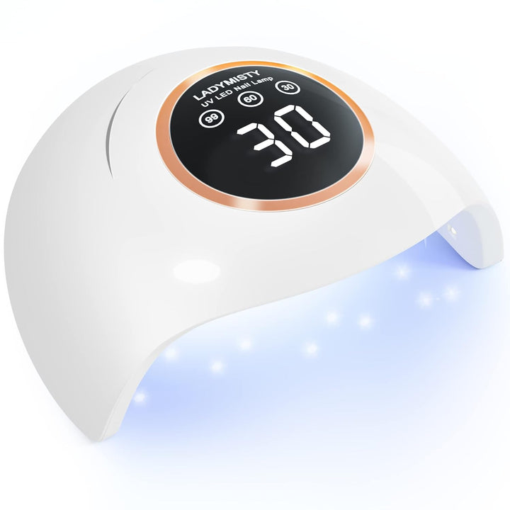 72W UV LED Nail Lamp Light Dryer for Nails Gel Polish with 18 Beads 3 Timer Setting & LCD Touch Display Screen, Auto Sensor, Professional Nails, White