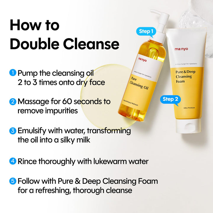 Pure Cleansing Oil, Natural Oil Cleanser for Face, Makeup Blackhead Remover, Korean Skin Care, 6.76 Fl Oz (200Ml)