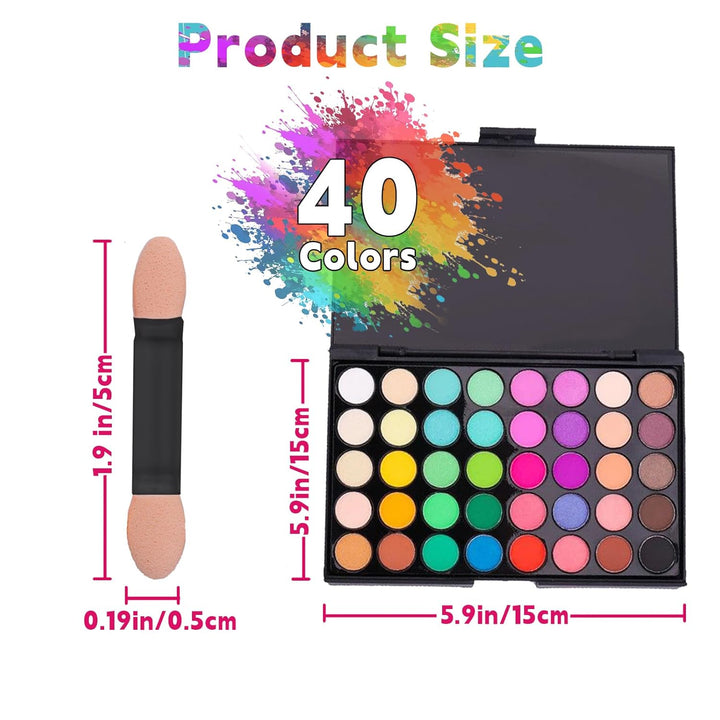 40 Colors Nail Pigment Powder for Nails, Professional Nail Pigment Powder Palette with Neon Shades for Gradient, Ombre & Bold Manicure, Nail Art Supplies for Home and Salon DIY