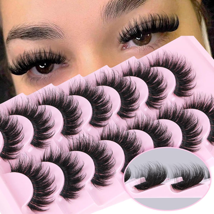 Mink Lashes Full Volume False Eyelashes 18Mm Dramatic Faux Mink Eyelashes Natural Look Cat Eye Volume Eye Lashes Multipack by