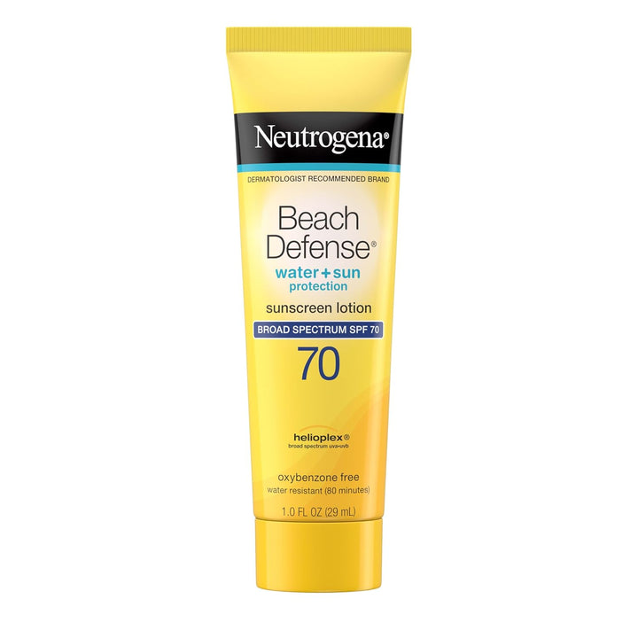 Sunscreen Lotion Beach Defense SPF 70, Face & Body Sunscreen, Broad Spectrum, Fast Absorbing, 6.7 Fl Oz, Water Resistant 80 Min, Oil-Free, Oxybenzone & Octinoxate Free