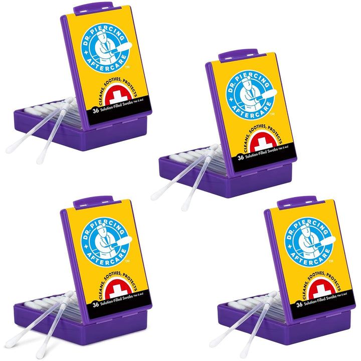 Swabs – Piercing Bump Saline Solution for Cleansing Earring, Nose, Belly, and Ear Piercings – Gentle Saline Wash for a Refreshing Experience – 36 Easy-To-Use Swabs (1-Pack)