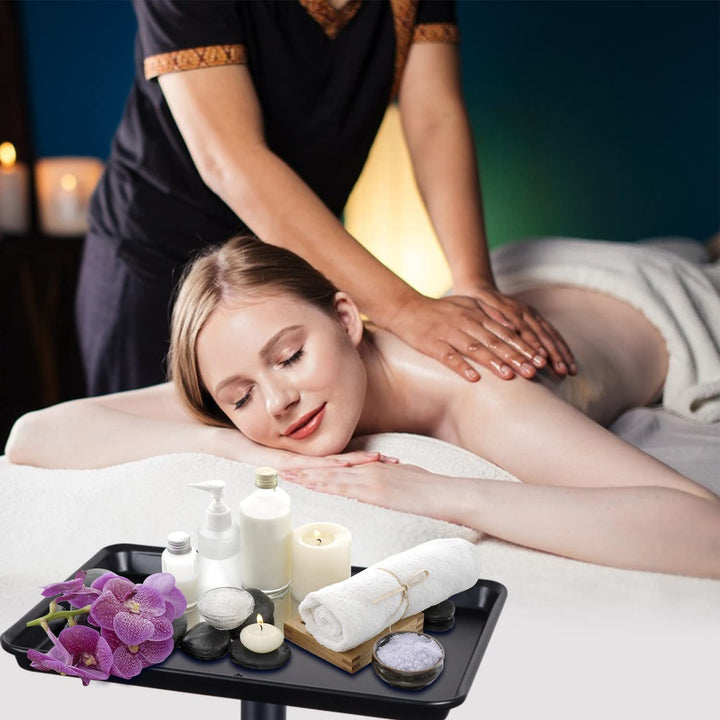 Salon Tray on Wheels, Metal Feet Salon Tray Cart, Salon Rolling Tray with Adjustable Height, Dentist Tray, Tattoo Tray for Salon and SPA Use