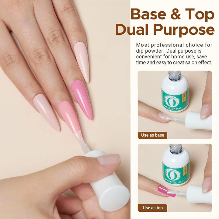 3 Pcs Dip Powder Liquid Set, Base Top Coat with Activator Matte Coat Comprehensive Professional Dipping Powder Essential Set for Dip Nail Art, 15 Ml 0.5 Oz Fast Dry No Nail Lamp Needed