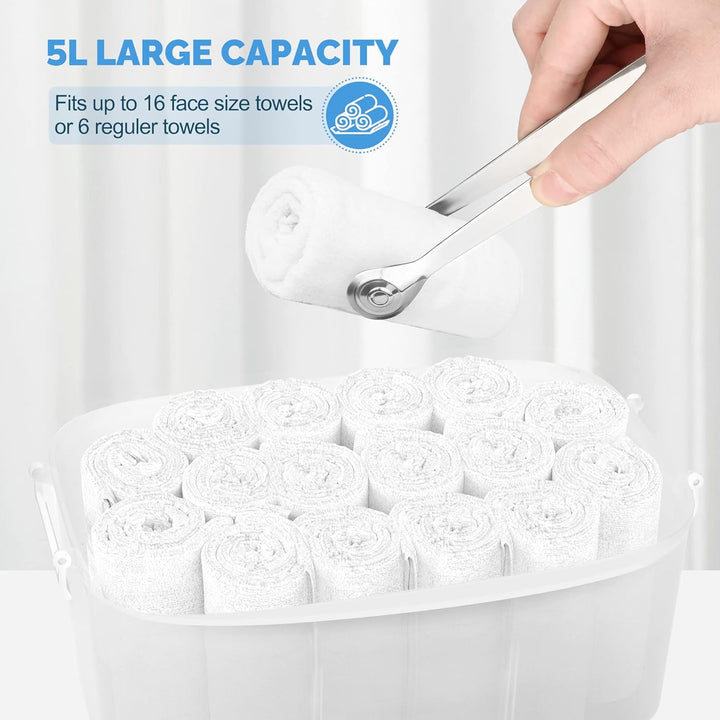 Hot Towel Warmer for Facials, Holds 16 Small Towels, 5L Portable Towel Steamer with Quickly Heating in 1-5 Mins, Auto off Timer Foldable Towel Warmers for Spa, Barber, Manicures, Massage