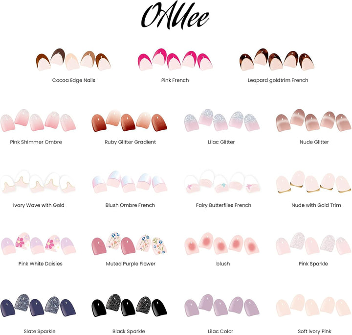 Semi Cured Gel Nail Strips | Gel Nail Stickers with UV Light Required | Salon Quality, Easy Application and Removal（Pink Ombre）