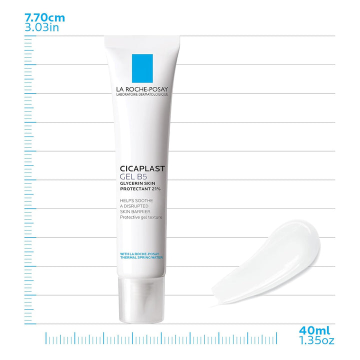 La Roche-Posay Cicaplast Gel B5, Protective Repair Gel for Cracked, Chapped Skin with Madecassoside and Glycerin, Tested Post-Procedure, Post-Stitches, Post-Laser, 1.35 Fl Oz