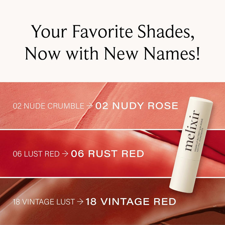 Vegan Lip Butter (12 Colors), Hydrating Tinted Lip Balm Stick, Bee-Free, Petrolatum-Free, Plant-Based, Moisturizes Dry & Chapped Lips with Shea Butter, Sheer, Natural Finish - #02 Nudy Rose
