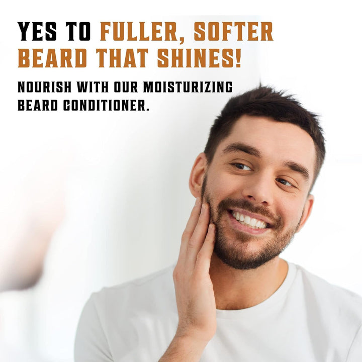 Beard Wash & Beard Conditioner Set W/Argan & Jojoba Oils - Softens & Strengthens - Natural Beard Shampoo W/Beard Oil Sandalwood (5Oz)