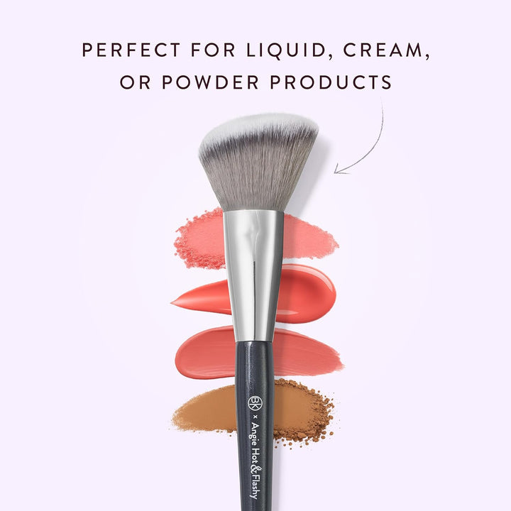 - ANGIE HOT & FLASHY A507 ANGLED BLUSH BRUSH – for Blush, Bronzer & Contour, Fluffy Angled Brush for Seamless, Streak-Free Finish