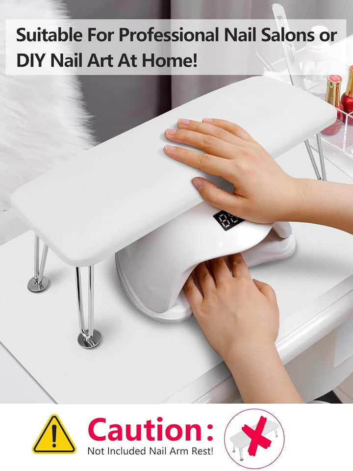 (MAT ONLY) Nail Art Table Mat, Nail Arm Rest Pad for Acrylic Nails, Soft Microfiber PU Leather Nail Mat for Table, Foldable Nail Hand Rest Pillow Manicure Pad, Acrylic Nail Desk Mat for Nail Cushion
