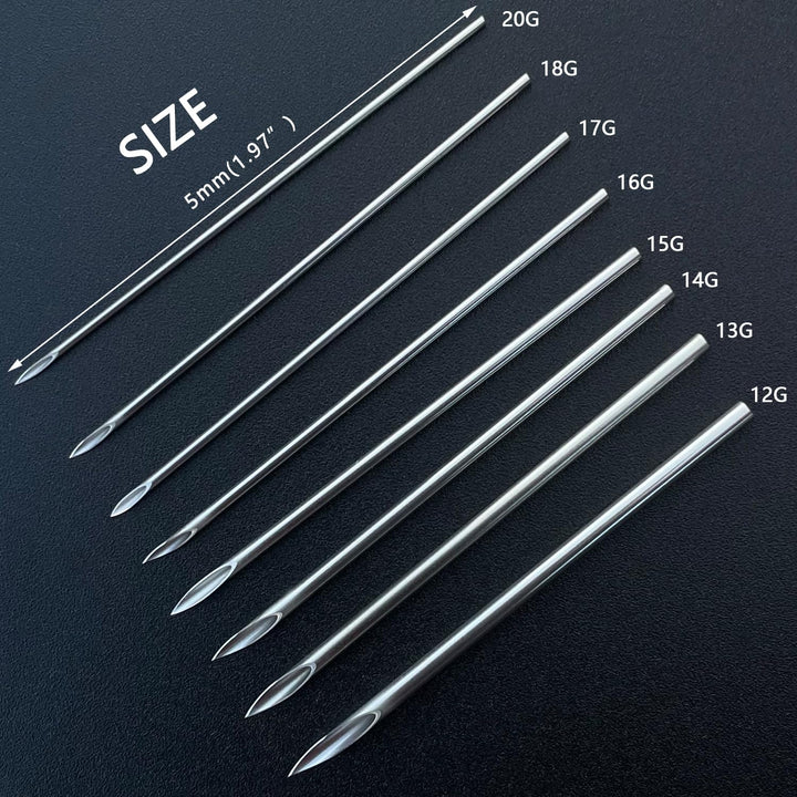 Body Piercing Needles, 40PCS Mixed Piercing Needles-12G.13G.14G.15G.16G.17G.18G.20G Individualized Package 5Pcs of Each Stainless Steel Sterile(Mixed)