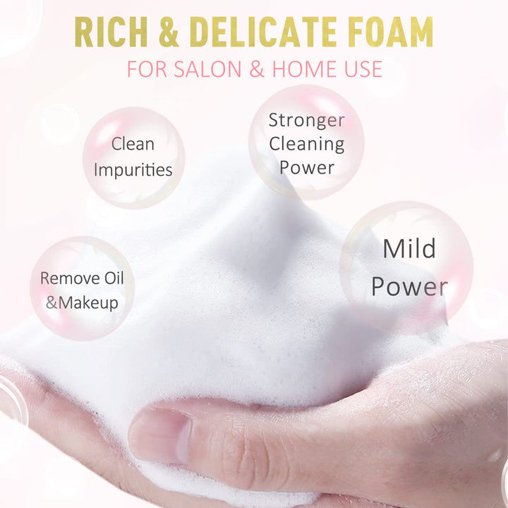 Lash Shampoo Kit - 3.38 Fl.Oz / 100Ml Gentle Foam Lash Cleanser, Oil-Free Cleaning for Wash Extension/Natural Eyelash Bath with Rinse Bottle Brush