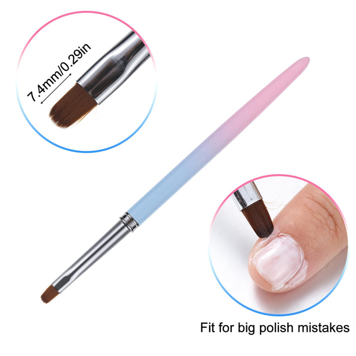 Nail Art Clean up Brushes,Nail Brushes for Cleaning Polish Mistakes on the Cuticles, Acetone Resistant Nail Brush, Fingernail Cleaning Brushes for Nail Art and Designs (2 Pcs Round&Angled)