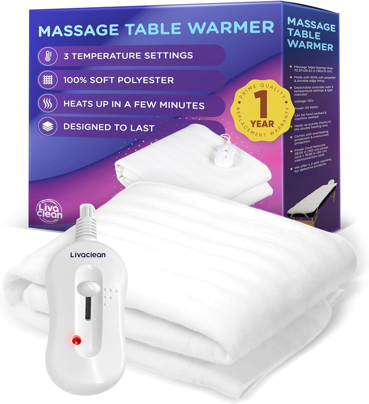 Massage Table Warmer Heating Pad Blanket W/ 3 Temperature Settings - (70.8” X 29.5”) Electric Heated Blanket, Spa Beauty Massage Therapy