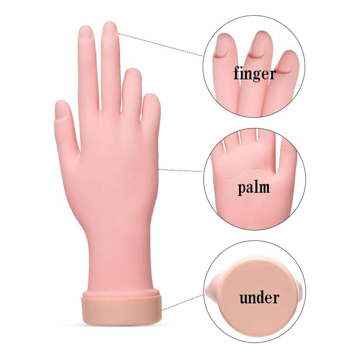 Nail Trainning Hand Flexible Soft Practice Plastic Mannequin Hand Nails Tips Art Trainer Manicure Practice Hand Tool