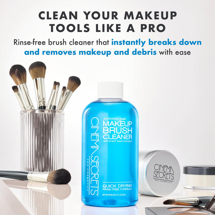 Original Blue Vanilla Makeup Brush Cleaner Solution - Professional Cleanser for Makeup Brushes - Quick-Drying, Rinse-Free Formula - Removes Stubborn Waterproof Make Up