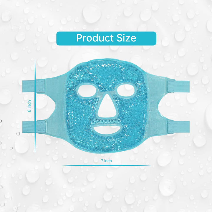 Cold Face Eye Mask Ice Pack Reduce Facial Puff, Dark Circles, Gel Beads Hot Heat Cold Compress Pack, Face SPA for Woman Sleeping, Pressure, Headaches, Skin Care, Post Laser Care[Blue]