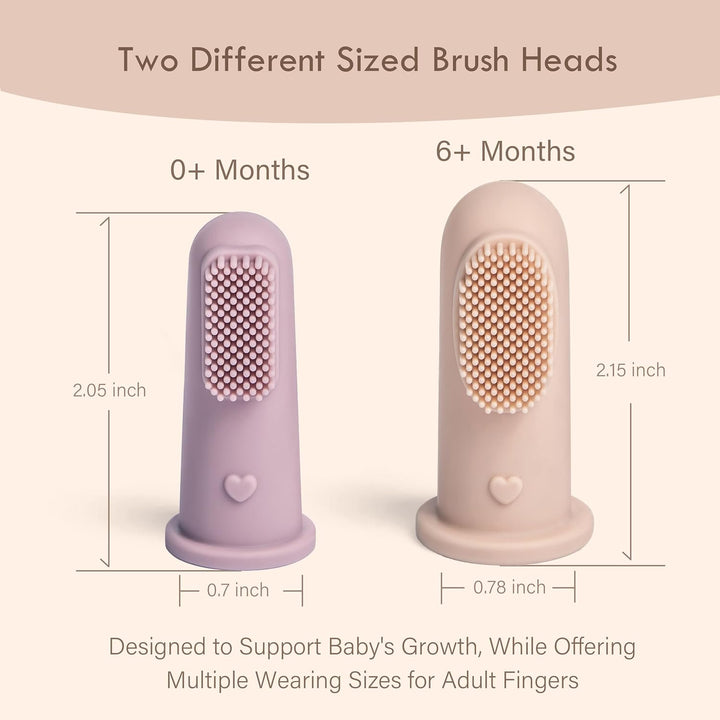 Baby Finger Toothbrush Tongue Oral Cleaner Kit for 3 Months +, 3 Pcs (Blush/Pale Mauve/Blush)