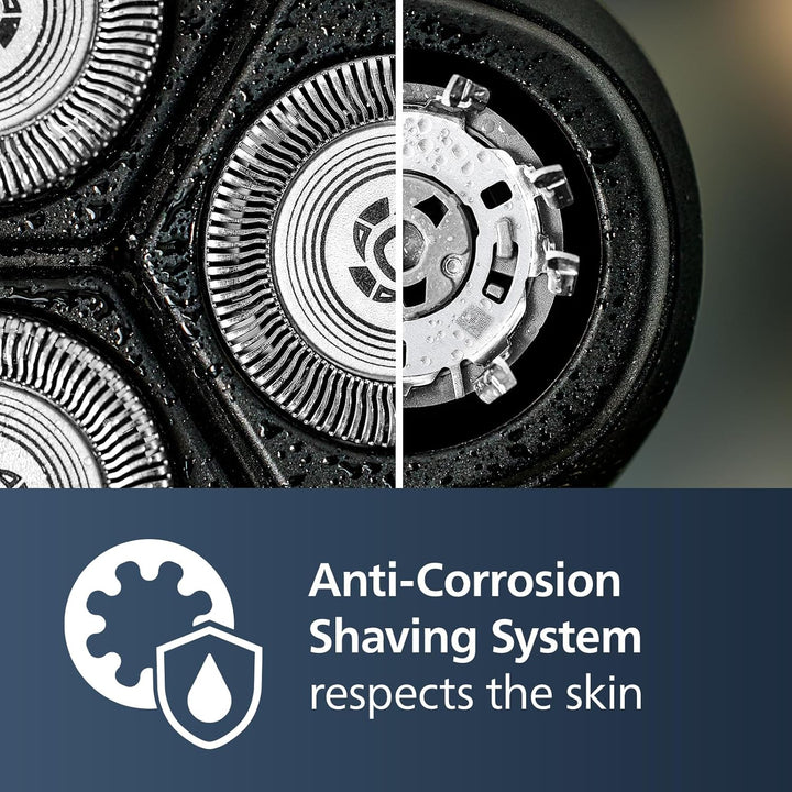 Shaver 2400 Series, Wet and Dry Electric Shaver, Pop-Up Trimmer, P-Cap, Deep Black, Model X3001/90