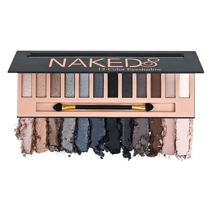 2 Pack 12 Colors Makeup Nude Colors Eyeshadow Palette Natural Nude Matte Shimmer Glitter Pigment Eye Shadow Pallete Set Waterproof Smokey Professional Beauty Makeup Kit (2 PCS)