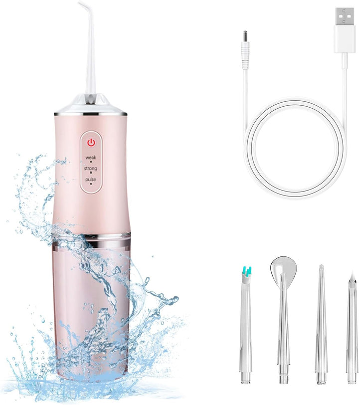 Electric Water Flosser Cordless for Teeth 3 Modes 4 Jet Tips Cleaning and Flossing Water Dental Portable Floss Irrigator Oral Water Flossed Rechargeable Tonsil Stone Travel Adults