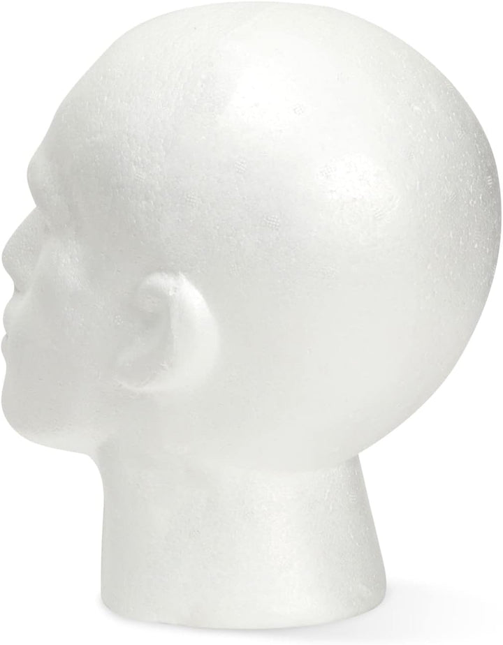 Mannequin Head for Masks, Hats, Wigs - White, 9.25 X 7 X 11 in - Foam Head Wig Stand & Hat Display