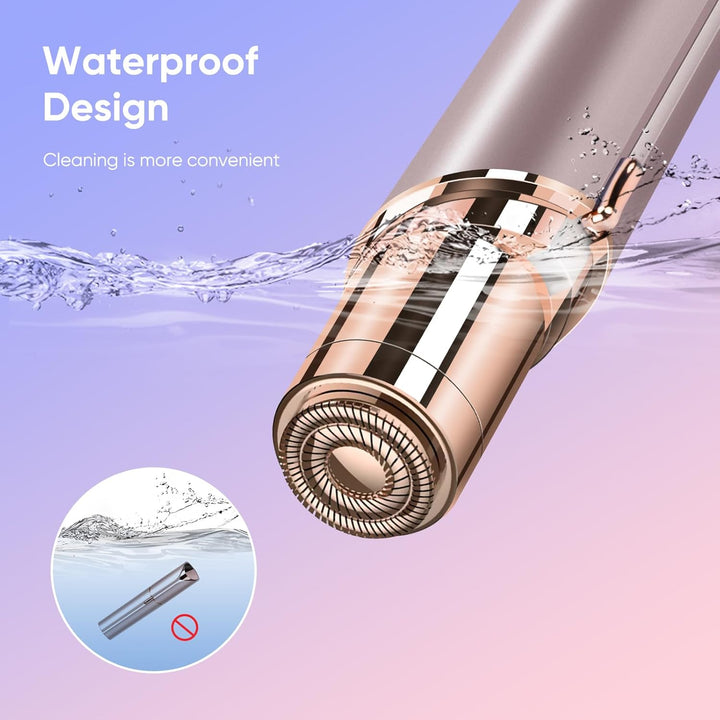 Facial Hair Removal for Women, Portable Painless Hair Remover Device, Rechargeable, with 2 Replacement Heads, for Face, Upper Lip and Chin