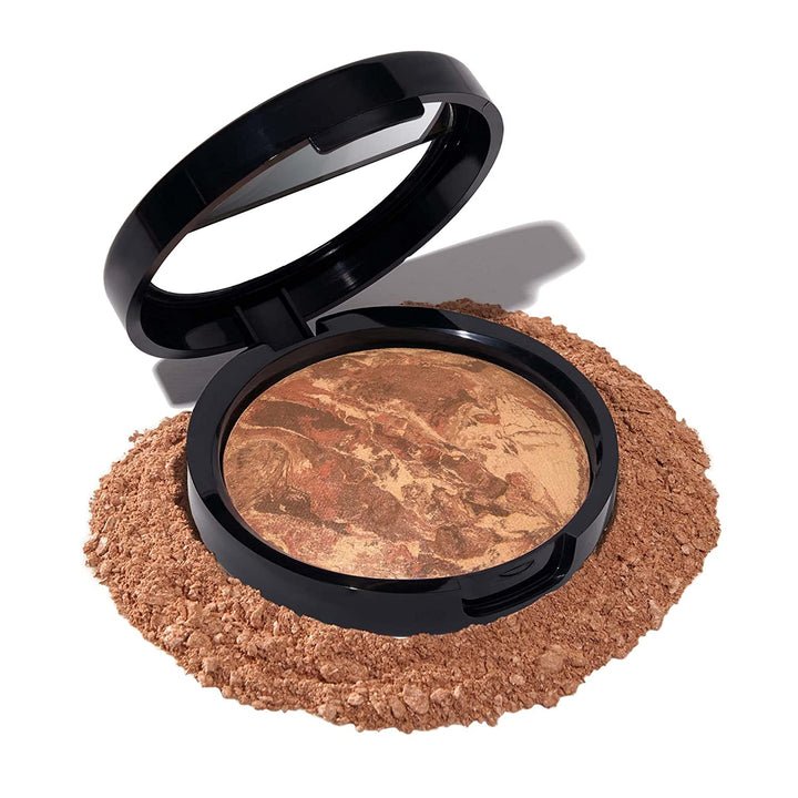 Award-Winning Baked Balance-N-Brighten Color Correcting Powder Foundation - Medium - Buildable Light to Medium Coverage - Demi-Matte Natural Finish