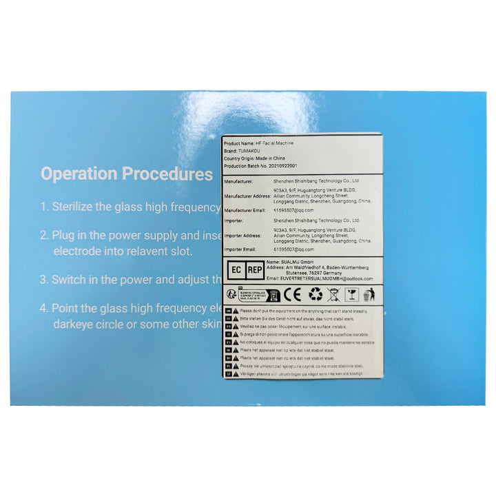 High Frequency Facial Machine -  Portable Handheld High Frequency Facial Skin Wand Machine with 4 Different Tubes