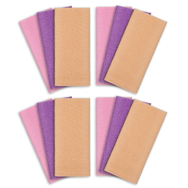 Exfoliating Washcloth Body Scrubber Back Scrubber for Shower Japanese Beauty Washcloth Bath Wash Cloth Korean Exfoliation Luffah Towel Net Sponge Loofah Body Scrub 3 Pack