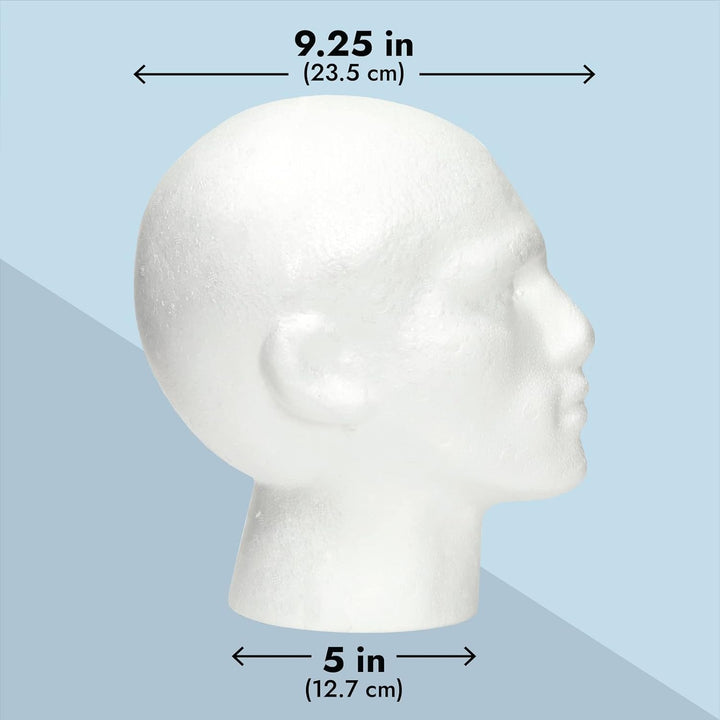 Mannequin Head for Masks, Hats, Wigs - White, 9.25 X 7 X 11 in - Foam Head Wig Stand & Hat Display