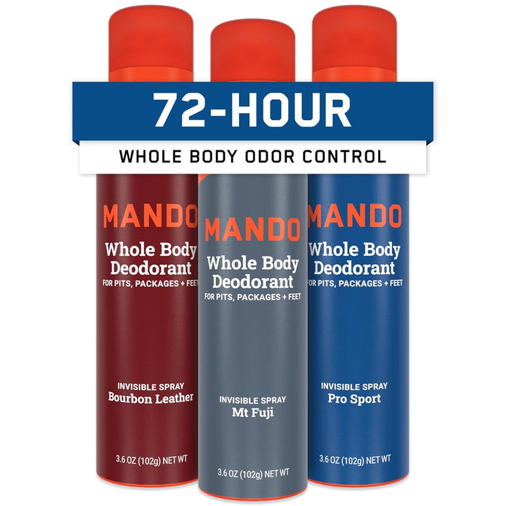 Whole Body Deodorant for Men - Invisible Spray Deodorant - 72 Hour Odor Control - Low Irritation Formula - Aluminum Free, Benzene Free - 3.6 Ounce Cans (Pack of 2) - Pro Sport